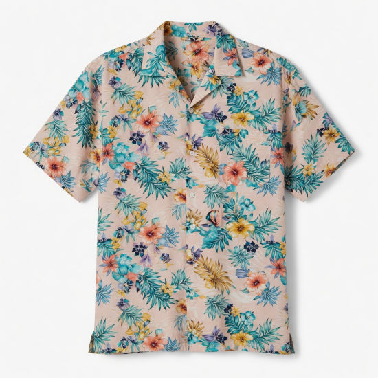 Men's Hawaiian Short Sleeve Shirt Button Down Multicolor