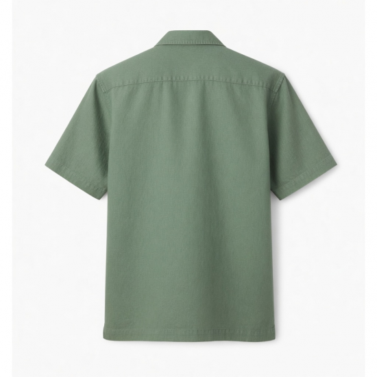 Men's Washable Linen Camp Short Sleeve Shirt Sage Green