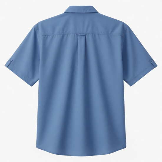 Men's Outfitters Fishing Short Sleeve Shirt Blue