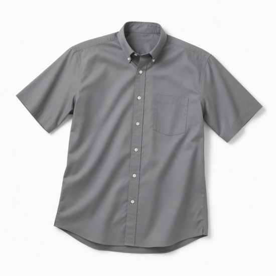 Men's Huxley Cotton Button Gray Short Sleeve Shirt