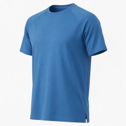 Men's Blue Seamless Activewear Short Sleeve T-Shirt