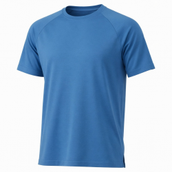 Men's Blue Seamless Activewear Short Sleeve T-Shirt