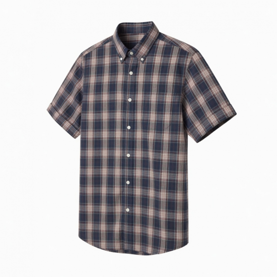 Men's Plaid Button Down Short Sleeve Shirt