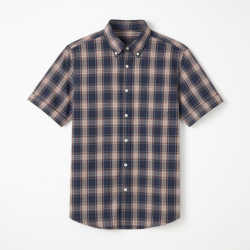 Men's Plaid Button Down Short Sleeve Shirt