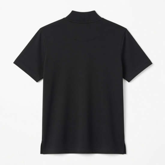 Men's Black Mock Neck Short Sleeve Shirt