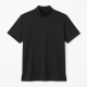 Men's Black Mock Neck Short Sleeve Shirt