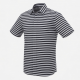 Men's Black White Striped Collared Short Sleeve Shirt