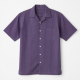 Men's Button Short Sleeve Shirt Purple White