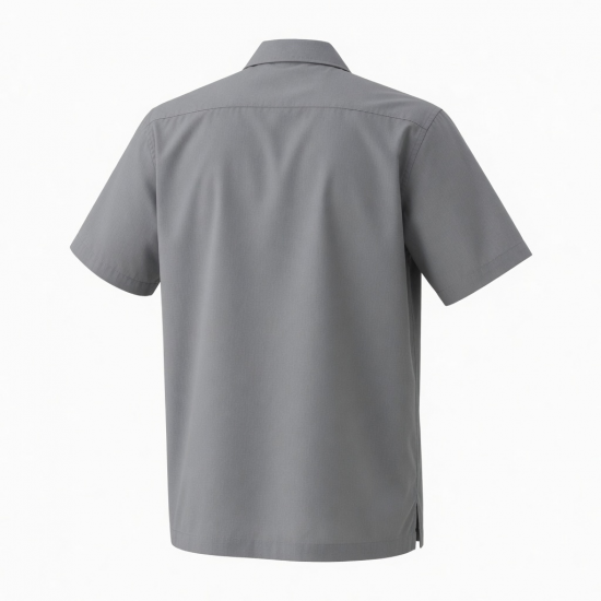 Men's Button Short Sleeve Shirt Gray Modern