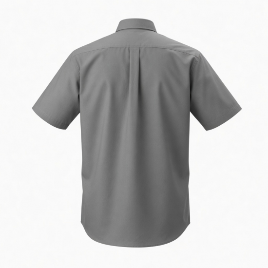 Men's Button Down Grey Short Sleeve Shirt