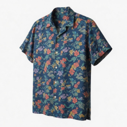 Men's Silk Floral Button Hawaiian Short Sleeve Shirt