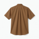 Men's Logo Brown Collared Short Sleeve Shirt Stretch