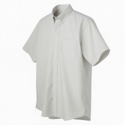 Men's Button Down Short Sleeve Shirt Off-White