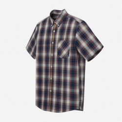 Men's Short Sleeve Shirt Plaid Check Pattern