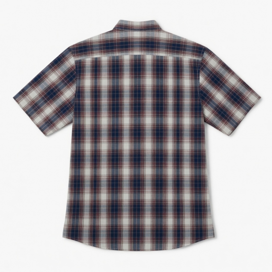 Men's Short Sleeve Shirt Plaid Check Pattern