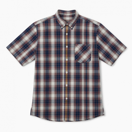 Men's Short Sleeve Shirt Plaid Check Pattern