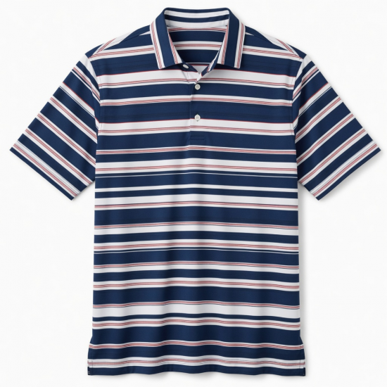 Men's Short Sleeve Shirt Striped X-Large Golf Athletic