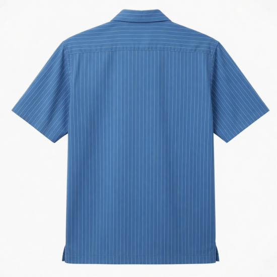 Men's Short Sleeve Shirt Blue Striped Opti Golf Activewear