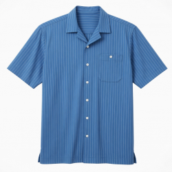 Men's Short Sleeve Shirt Blue Striped Opti Golf Activewear