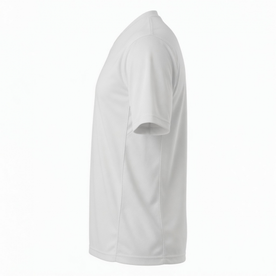 Men's White Short Sleeve Dri-Fit Athletic Short Sleeve Shirt V-Neck