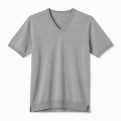 Men's V-Neck Knit Lightweight Short Sleeve Shirt