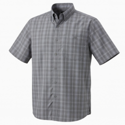 Men's Gray Plaid Titanium Omni-Dry Short Sleeve Shirt