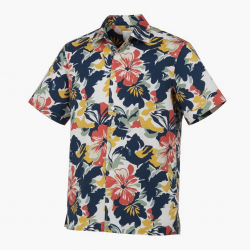 Men's Short Sleeve Shirt Bold Floral Print Cotton