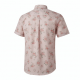 Men's Rose Printed Button Down Collar Short Sleeve Shirt