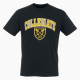 Men's Collegiate Crest Black Logo Short Sleeve T-Shirt Black Yellow Logo