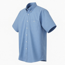 Men's Omni-Shade Button Short Sleeve Shirt Light Blue