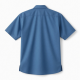 Men's Button Short Sleeve Shirt Blue Pockets Cotton