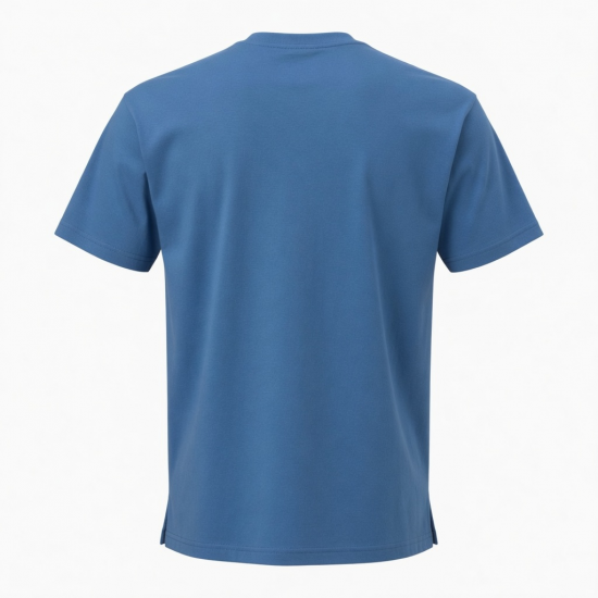 Men's Crew Neck Short Sleeve Shirt Blue Fishing