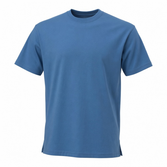 Men's Crew Neck Short Sleeve Shirt Blue Fishing