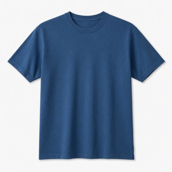 Men's Blue Cotton Panther Graphic Logo Crew Neck Short Sleeve Shirt