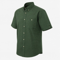Men's Green Plaid Button Down Short Sleeve Shirt