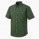 Men's Green Plaid Button Down Short Sleeve Shirt