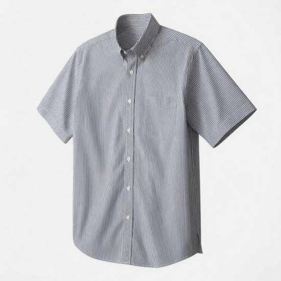 Men's Suncel Striped Button Down Short Sleeve Shirt
