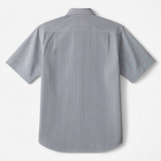 Men's Suncel Striped Button Down Short Sleeve Shirt