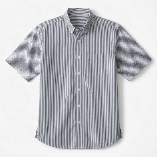 Men's Suncel Striped Button Down Short Sleeve Shirt