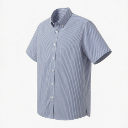 Men's Navy White Striped Short Sleeve Shirt