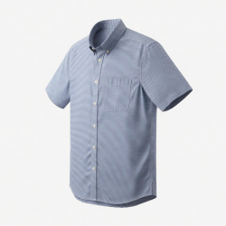 Men's Short Sleeve Shirt Striped Cotton