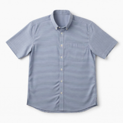 Men's Short Sleeve Shirt Striped Cotton