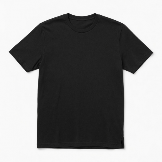 Men's Black Cotton Short Sleeve T-Shirt