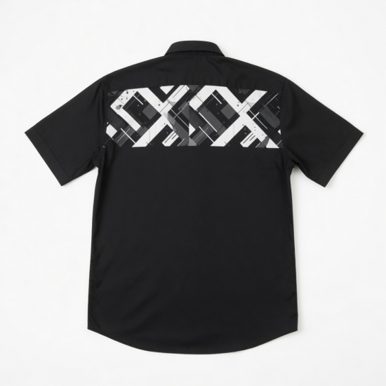 Men's Short Sleeve Shirt Black Graphic Print