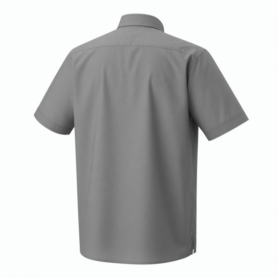 Men's Short Sleeve Shirt Grey Logo Cotton
