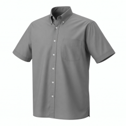 Men's Short Sleeve Shirt Grey Logo Cotton