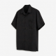 Men's Silk Short Sleeve Shirt Wallpaper Pattern Black